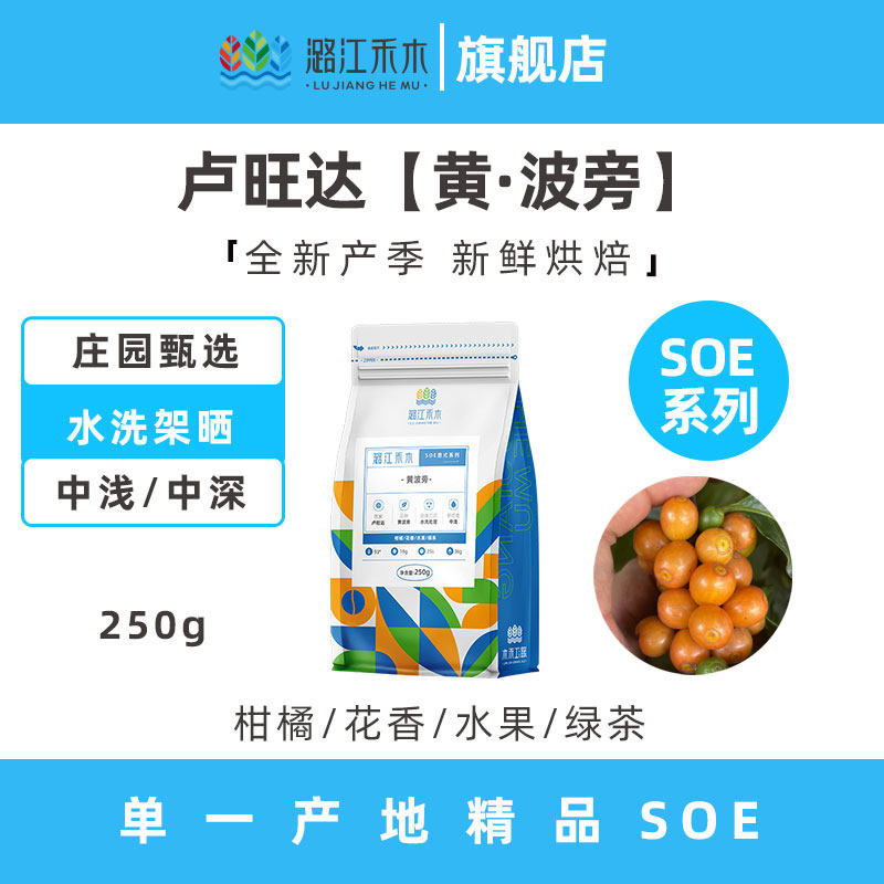 潞江禾木 黄波旁SOE单品意式咖啡豆 新鲜烘焙可现磨咖啡粉250G