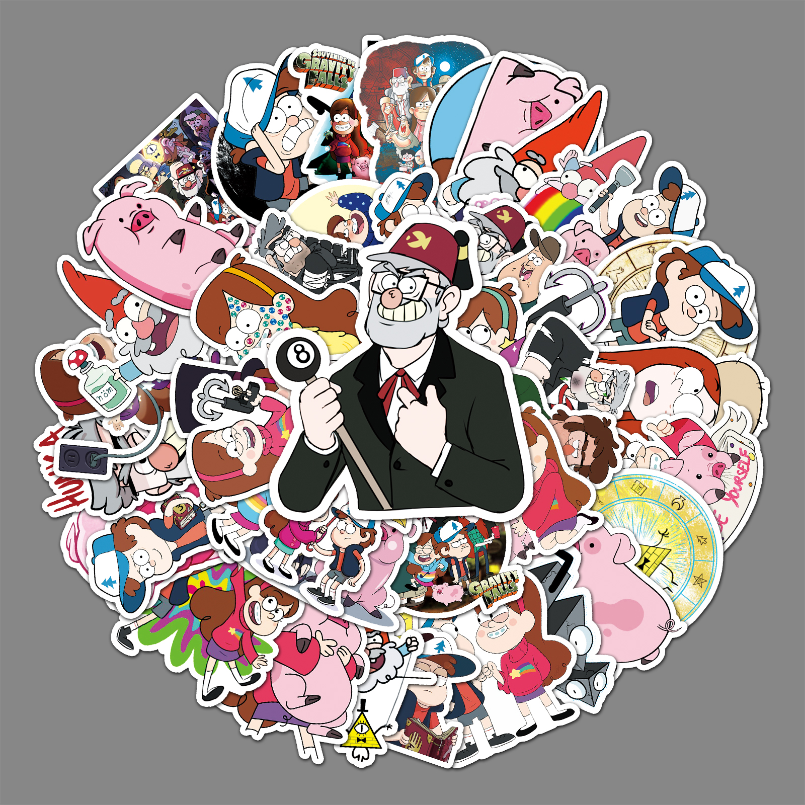 100张卡通动画怪诞小镇不重复贴