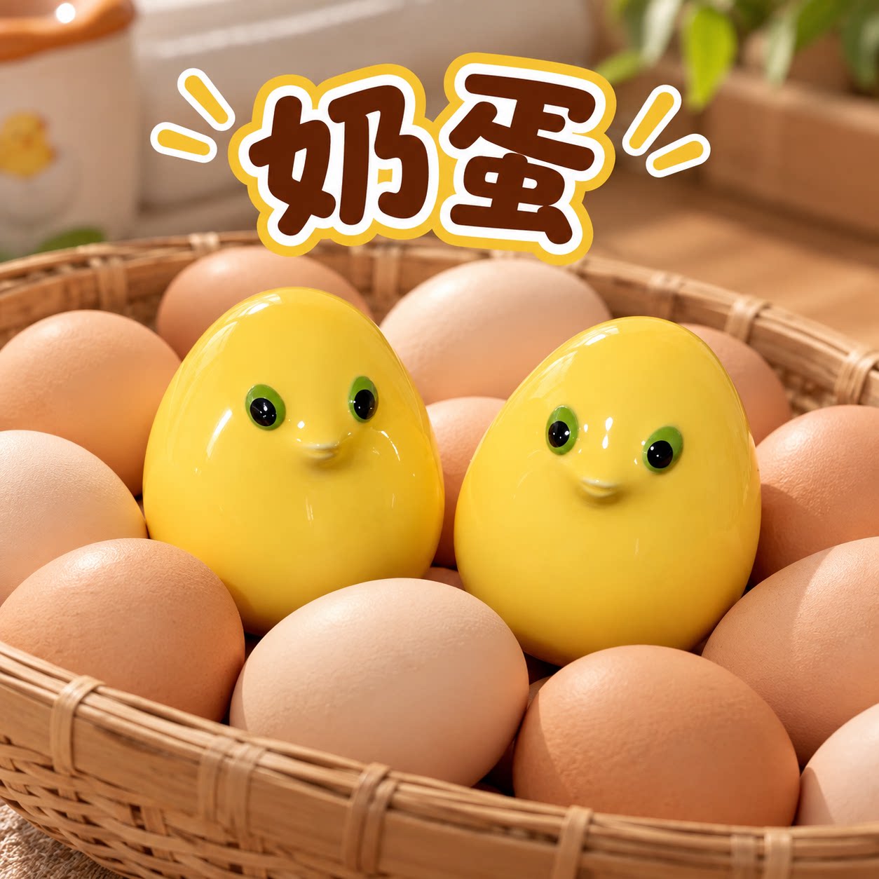 陶瓷奶蛋奶蛙下蛋幼崽抽象小玩意整蛊恶搞送朋友桌面塑料装饰摆件