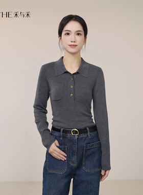 小禾【艺术林3.0】升级易打理60支100精纺羊毛polo套头毛针织衫女