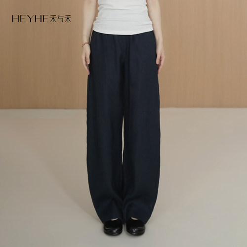 100汉麻亲肤透气休闲山本裤女