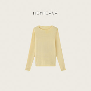 小个子简约针织衫 莱赛尔棉慵懒宽松落肩圆领薄款 小米粒 小禾