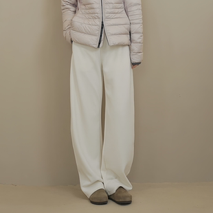 小禾【雪花裤】蚕丝羊毛混纺垂感软糯弹力松紧绒感慵懒茧型休闲裤