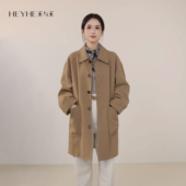 风衣外套 天然亚麻长绒棉巴恩风翻领老钱风中长款 小禾 书卷气