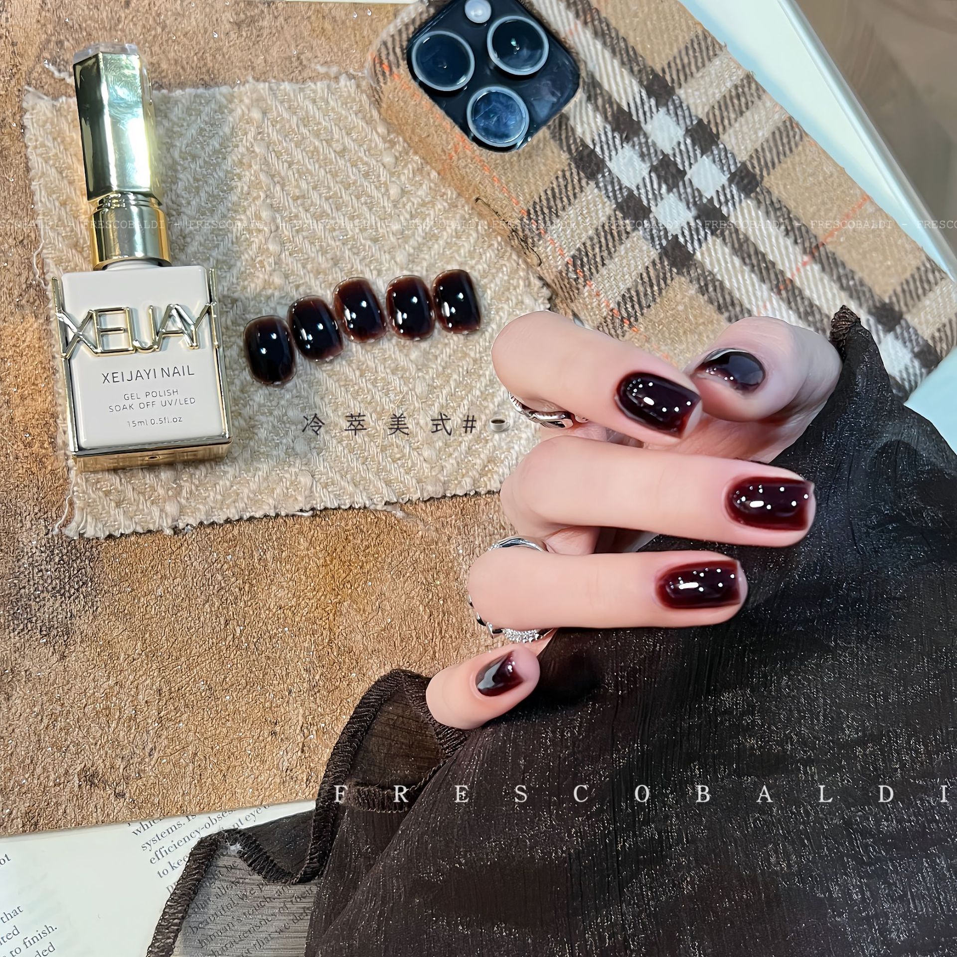 小颖美甲-15ml冷萃美式半透胶 美甲秋冬热卖棕色系甲油胶大容量