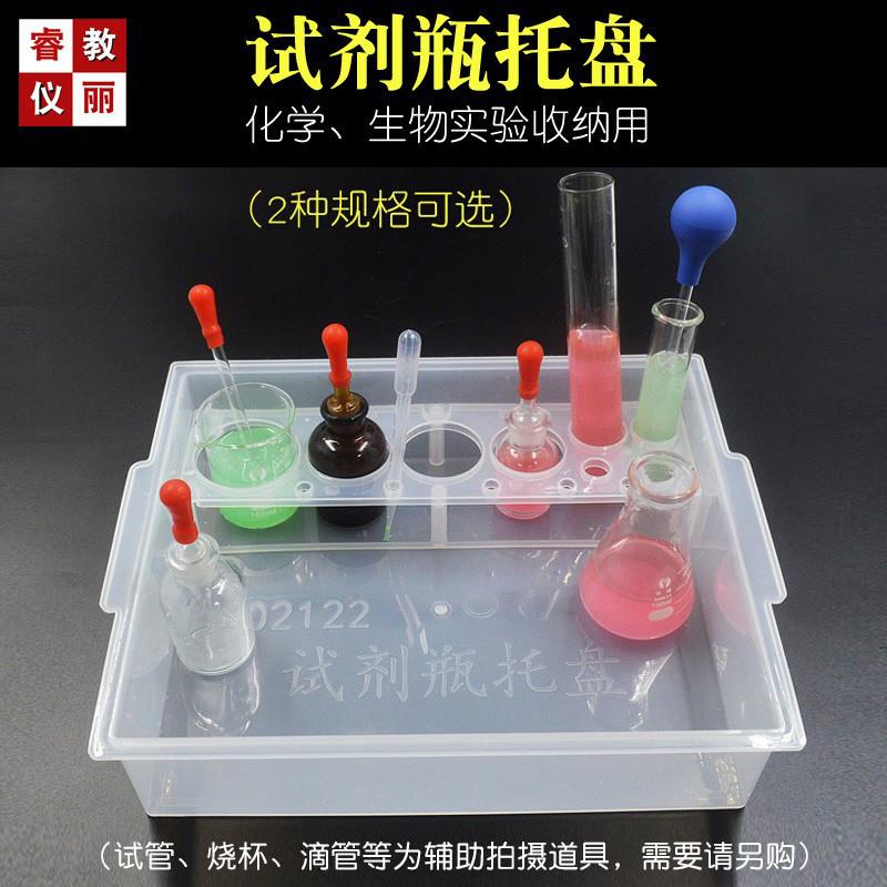 试剂瓶托盘整理箱塑料分隔收纳槽试管架滴管架多功能水槽塑料方形图片