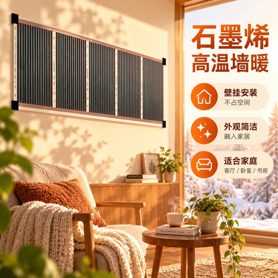 家装电热片石墨烯高温墙暖挂墙取暖板家用壁挂加热贴墙暖气片地暖