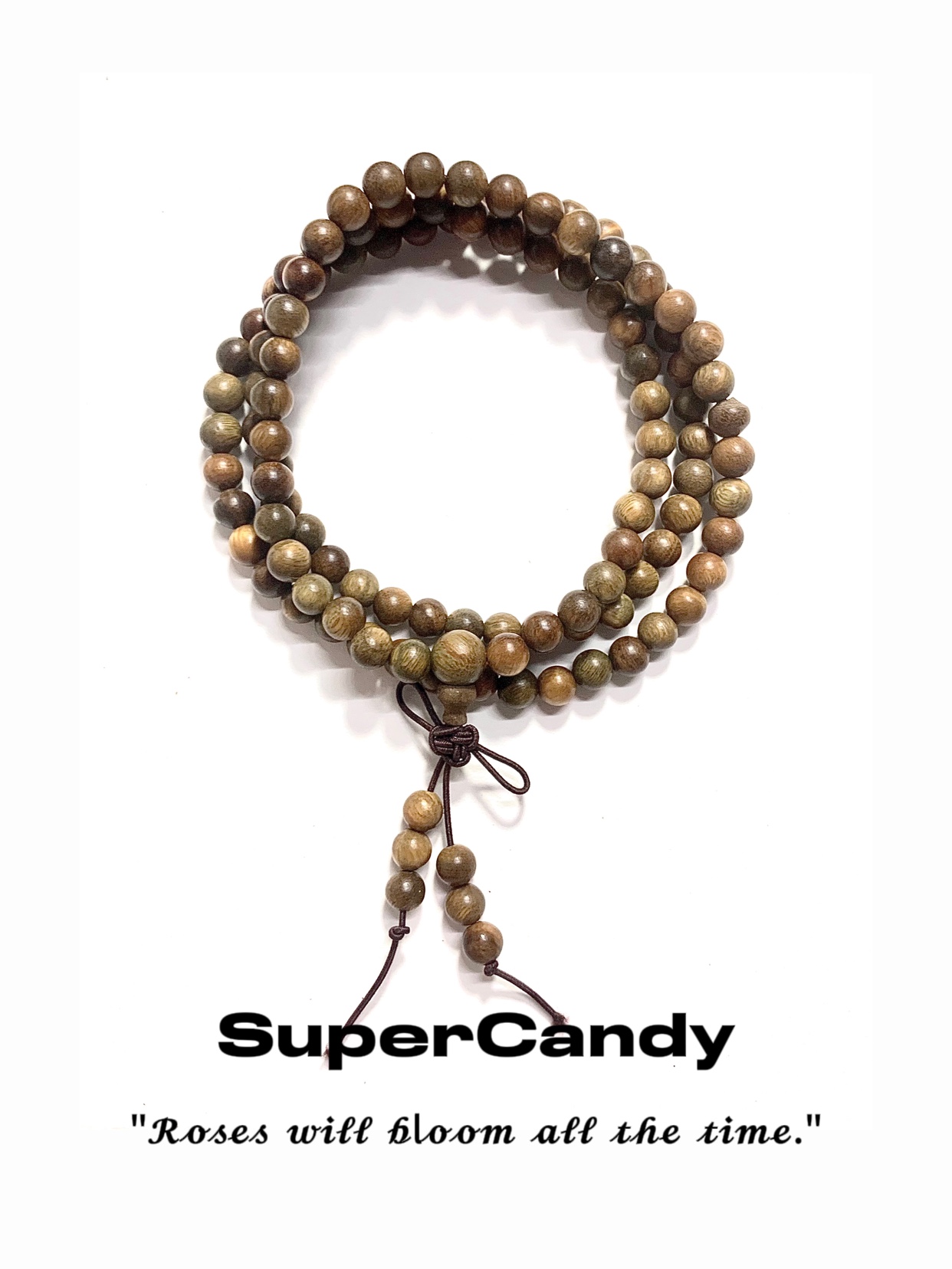 绿檀108颗 SuperCandy绿檀三圈手串手链佛系禅意男女新中式项链