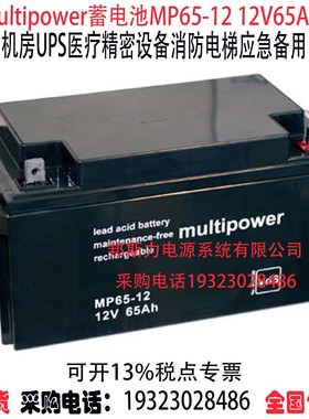 multipower蓄电池MP65-12 12V65AH船舶机房UPS医疗消防应急电源