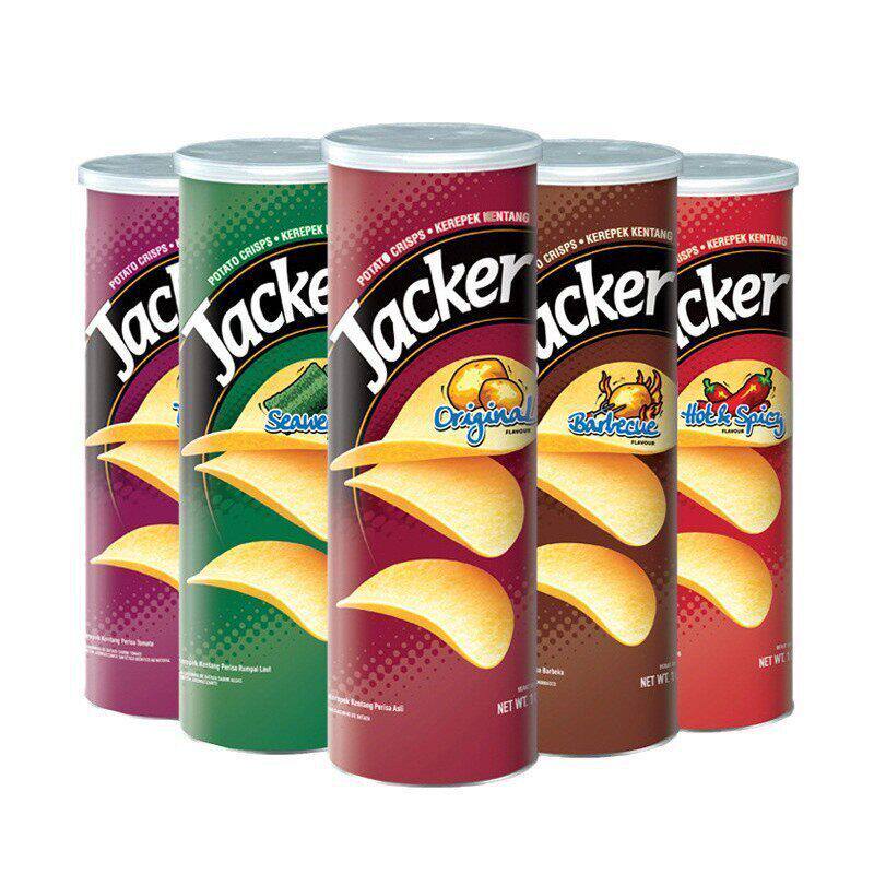 Jacker/杰克马来西亚进口薯片160g罐装土豆片膨化休闲露营小零食