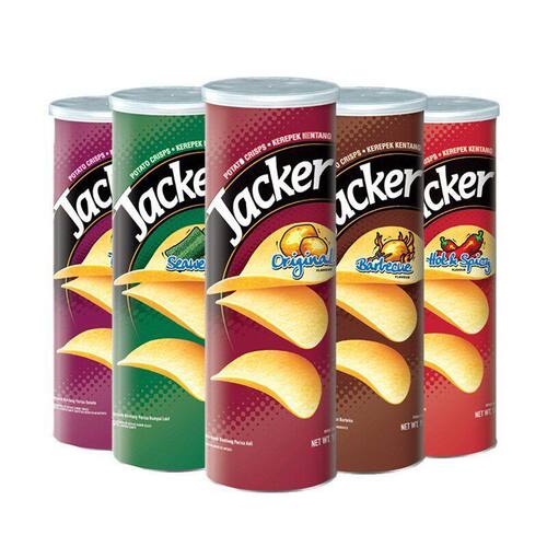 Jacker/杰克马来西亚进口薯片160g罐装土豆片膨化休闲露营小零食