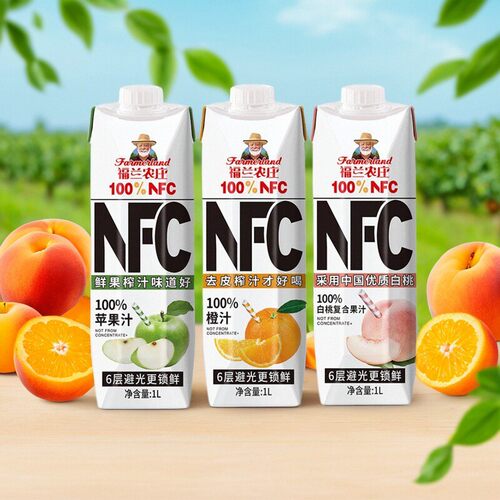 福兰农庄100%NFC果汁橙汁白桃汁苹果汁饮料橙子汁饮料