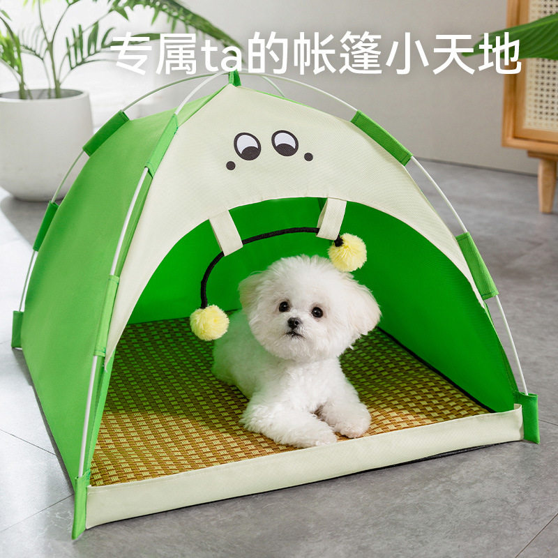 清新绿夏日清爽帐篷小型犬比熊窝图片