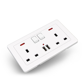 暗装 插座墙壁 二位三孔面板电源开关港澳146孖带13A扦座面板 式 款