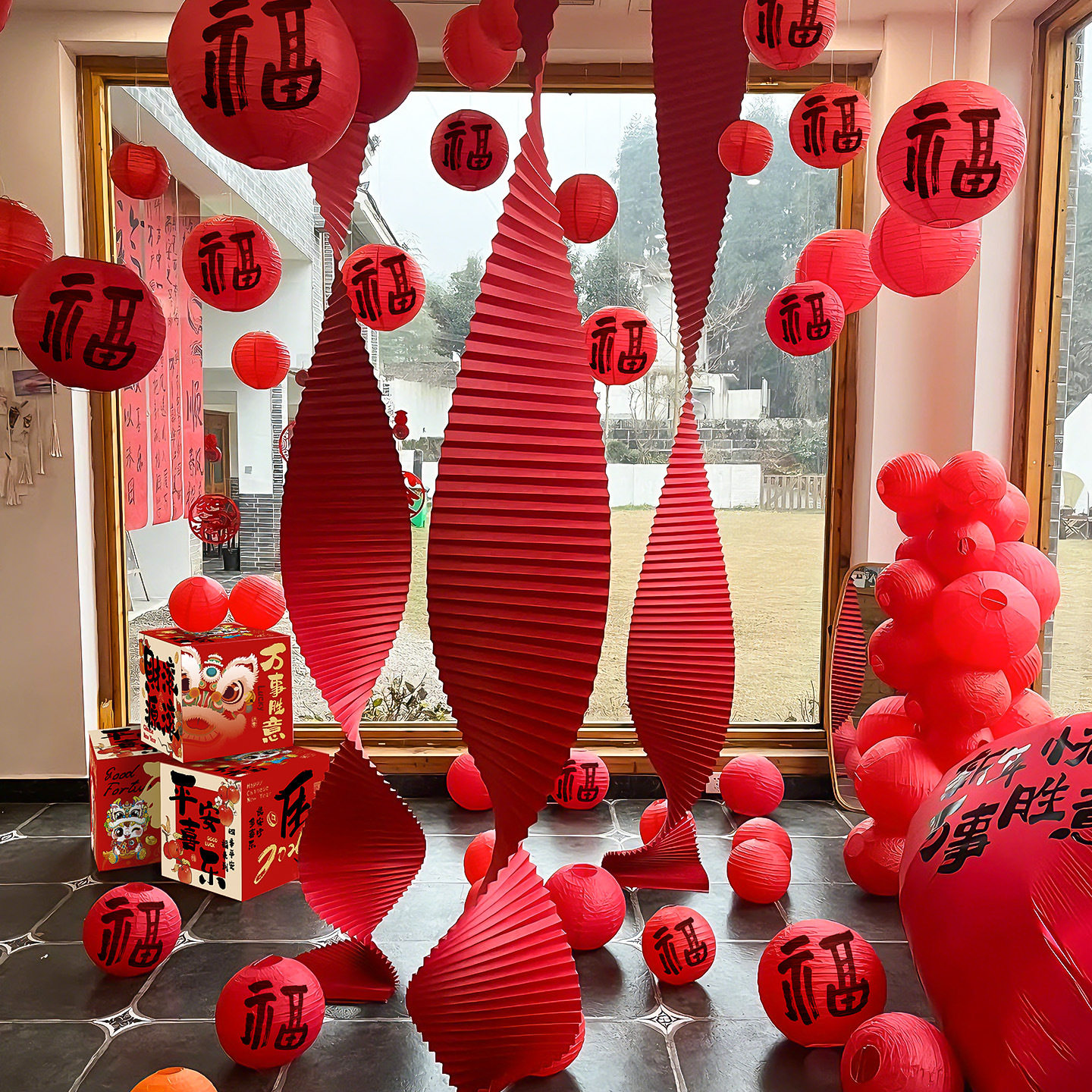 2026马年新年装饰福字拉花挂饰春节过年喜庆客厅氛围布置灯笼挂件