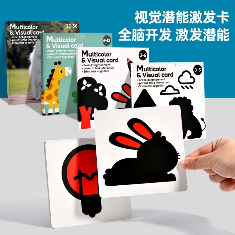 新款婴儿早教黑白卡片0-36个月