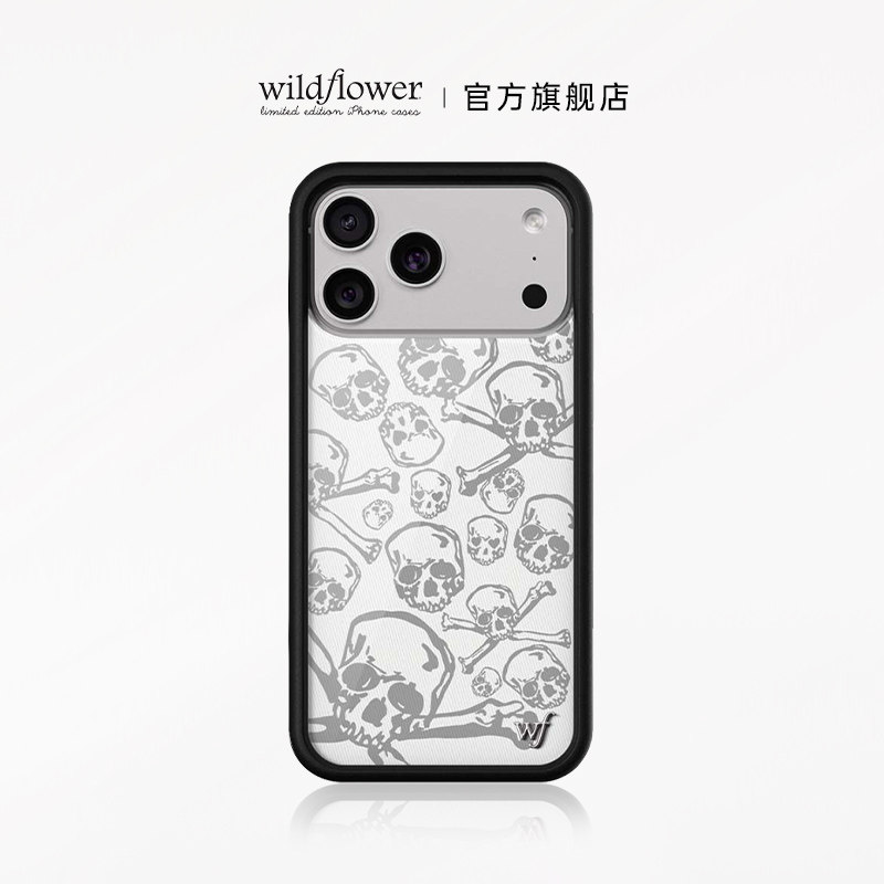 Wildflower骷髅女孩手机壳Skull Girl适用苹果iPhone17/16/15/Pro/Max硬壳全包硅胶防摔保护欧美个性时尚wf