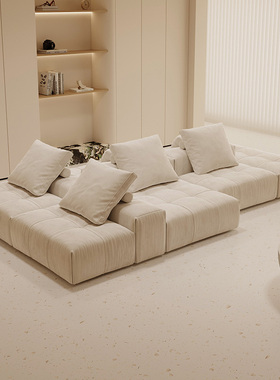 Saba像素模块沙发双面背靠背岛屿2025新款横厅现代简约法式奶油风