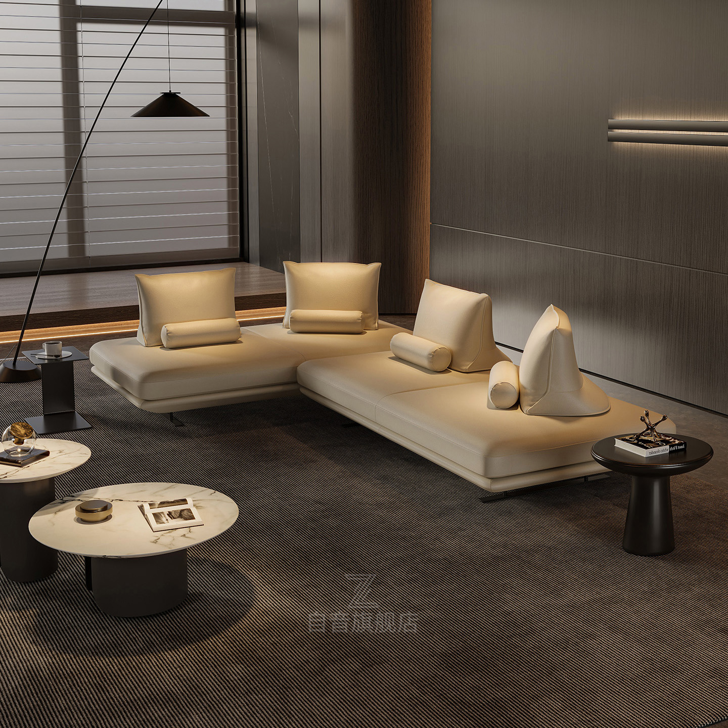 可移动靠背真皮沙发prado