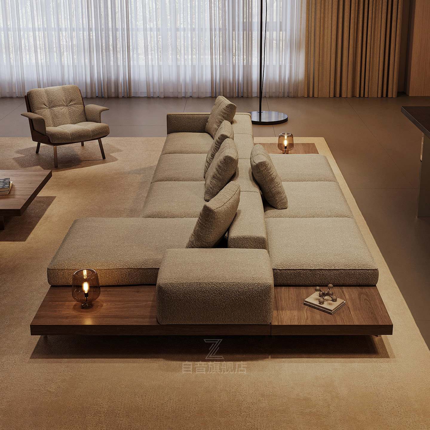 侘寂风双面沙发大横厅