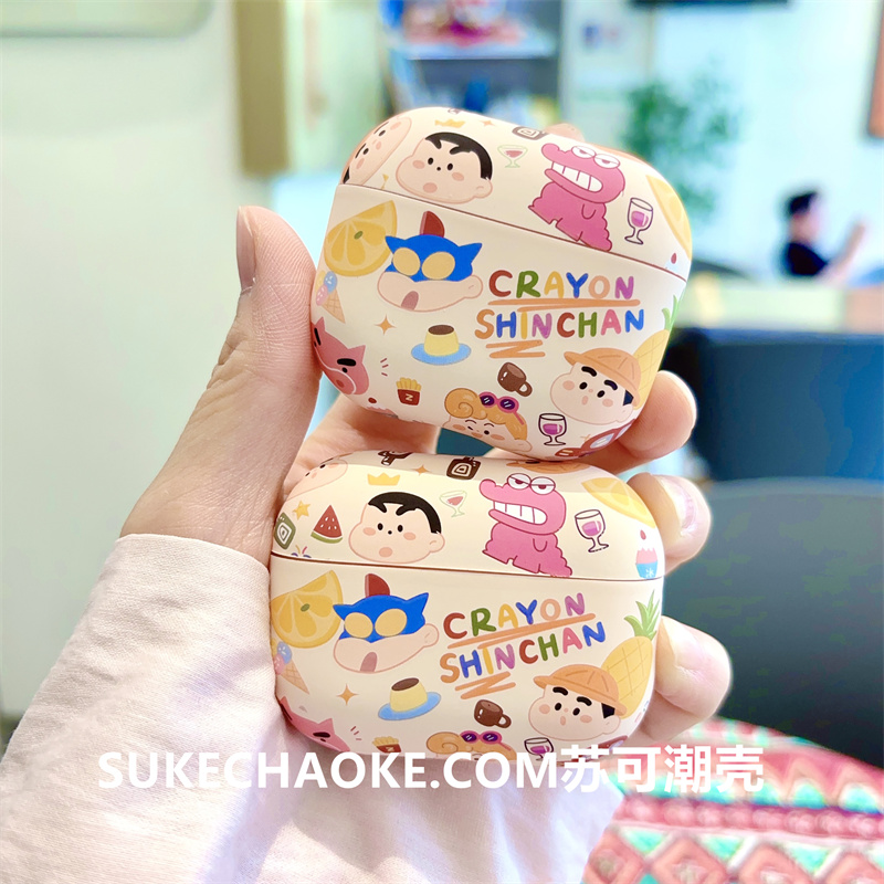 动感蜡笔小新适用airpods4苹果耳机套pro二代airpod4降噪版airpods3可爱卡通airpodspro2耳机壳airpods1/2代