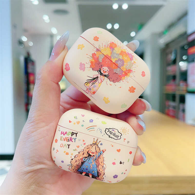 创意花束女孩~磨砂软壳适用Airpodspro 2代新款typec苹果airpods3保护套二代pro1代airpods1/2无线蓝牙耳机壳