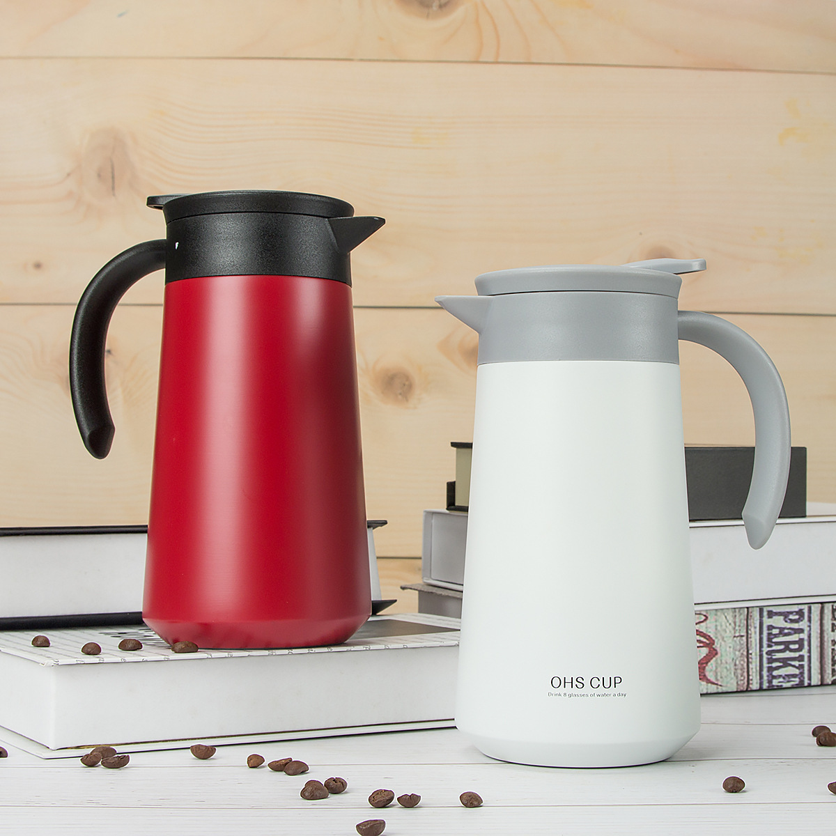 不锈钢真空保温壶 双层暖水瓶欧式咖啡壶 家用热水壶礼品2L冷水壶