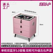智能床头柜实木收纳柜简约现代多功能无线充电指纹锁轻奢床头柜