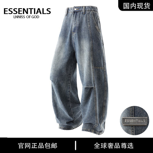 ESSENTIALS LNNISS 美式潮牌慵懒风情侣复古百搭阔腿牛仔裤男款