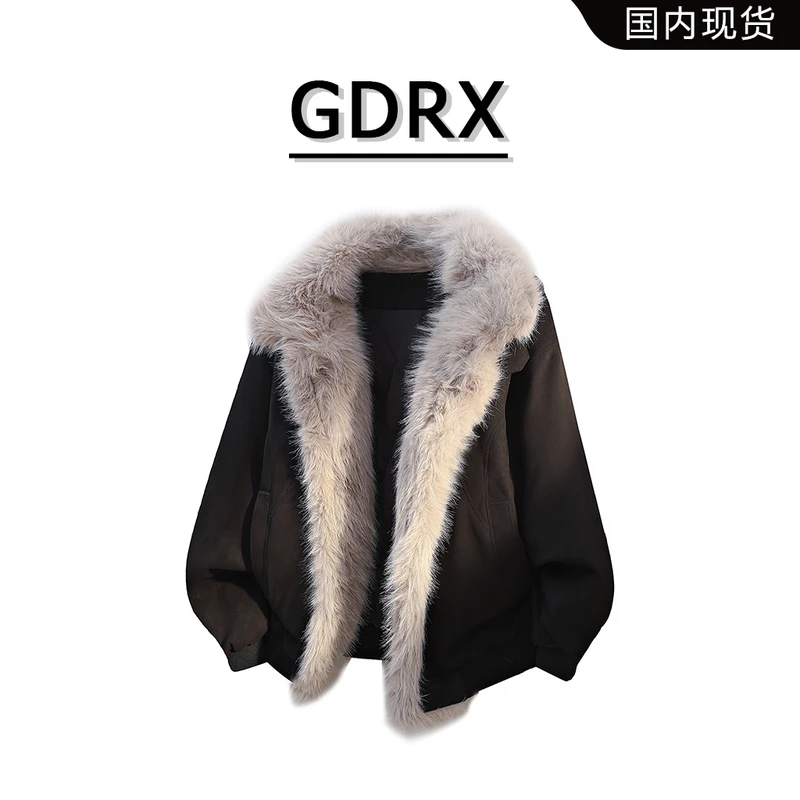 GDRX高级感轻奢男装棉衣2025冬季新款加绒加厚休闲宽松棉袄外套