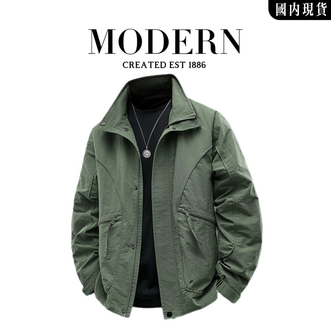 品牌现货撤柜】2026春夏新款男士轻奢薄款夹克潮流百搭立领外套男