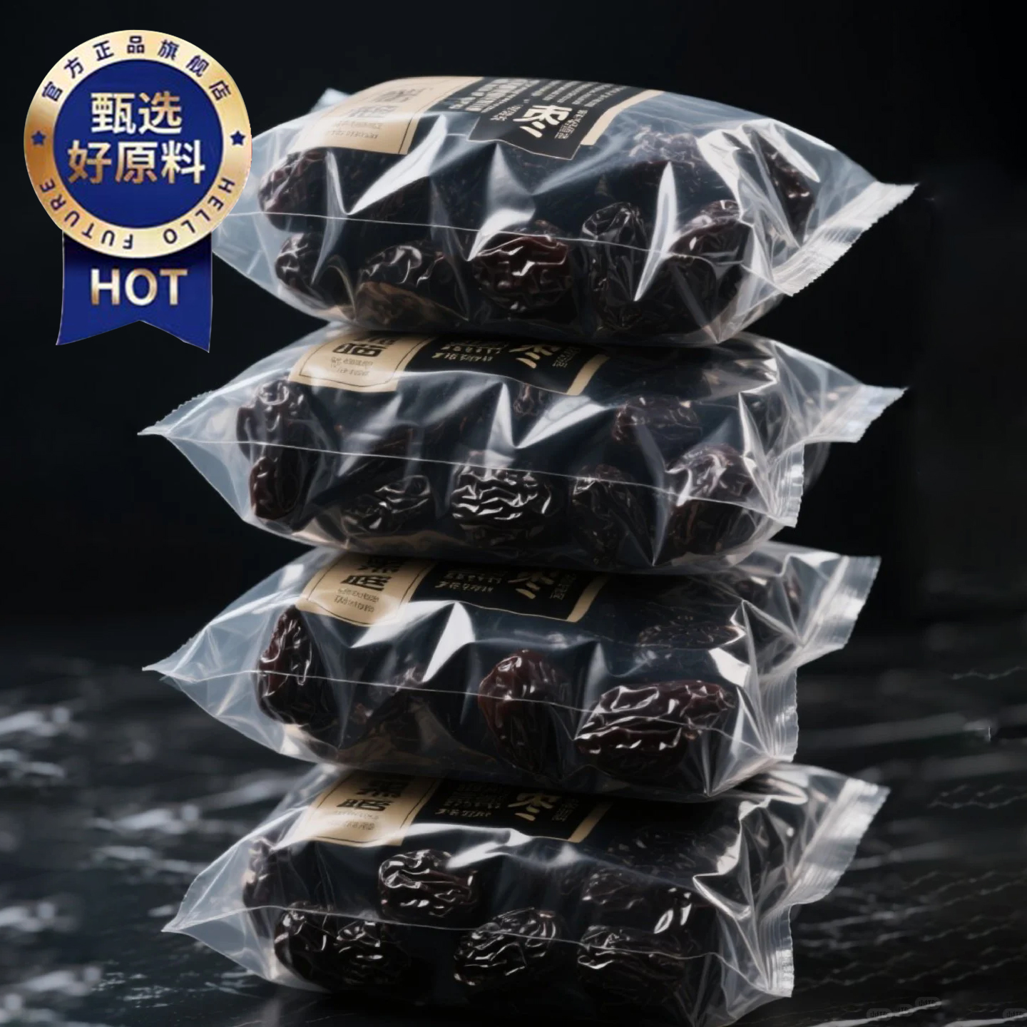 央妈推荐紫晶黑枣正品官方旗舰店圆黑枣即食特级正宗新疆特产年货