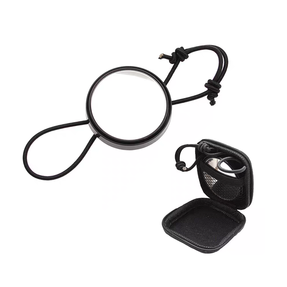 潜水后视镜倒车镜水肺浮潜深潜放大镜带松紧弹力绳