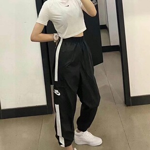 Nike耐克女裤夏季新款薄款梭织透气束脚收口高腰工装裤CJ7347