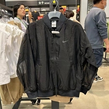 正品耐克春夏男女子背部大勾网纱袖薄款外套梭织防风防晒户外夹克