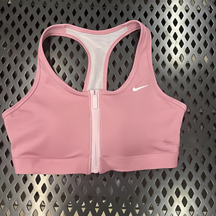 清仓耐克前拉链款运动内衣胸垫一体新款中强度防震防下垂运动背心