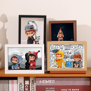 泡泡玛特小野回声盲盒展示盒收纳相框小王子中空立体造景场景装饰