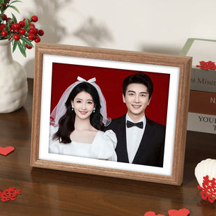结婚照相框登记照摆台海马体6寸7洗照片定制婚纱照证件照8寸摆件