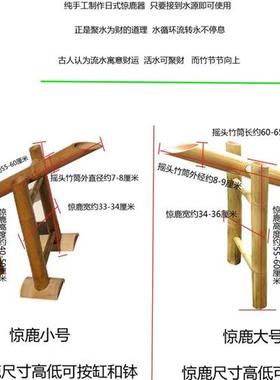 日式惊鹿假山落地摇头水景竹排庭院僧都流全套缸钵惊鸟器摆件石槽
