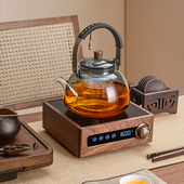 胡桃木黑晶炉煮茶壶家用24新款 小型玻璃烧水泡茶大功率围炉煮茶器