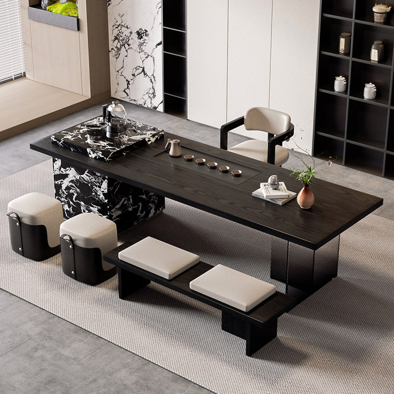 新款实木岛台茶桌椅组合现代简约轻奢高级感茶台办公家用客厅茶几,住宅家具,家用茶台/茶桌,淘宝优惠券,粉丝福利购,淘宝优惠卷