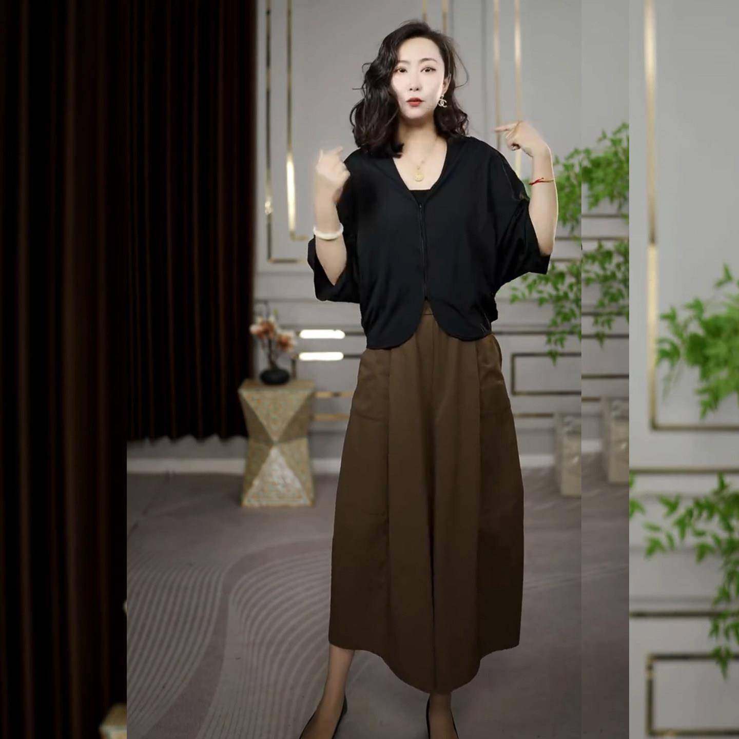 夏季新款洋气遮肉显瘦休闲哈伦裤女装气质优雅V领拉链显瘦上衣潮,女装/女士精品,中老年女装,淘宝优惠券,粉丝福利购,淘宝优惠卷