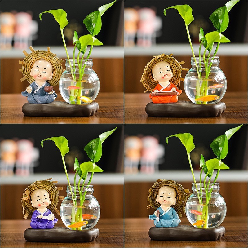 绿萝水培花盆器皿花瓶透明玻璃