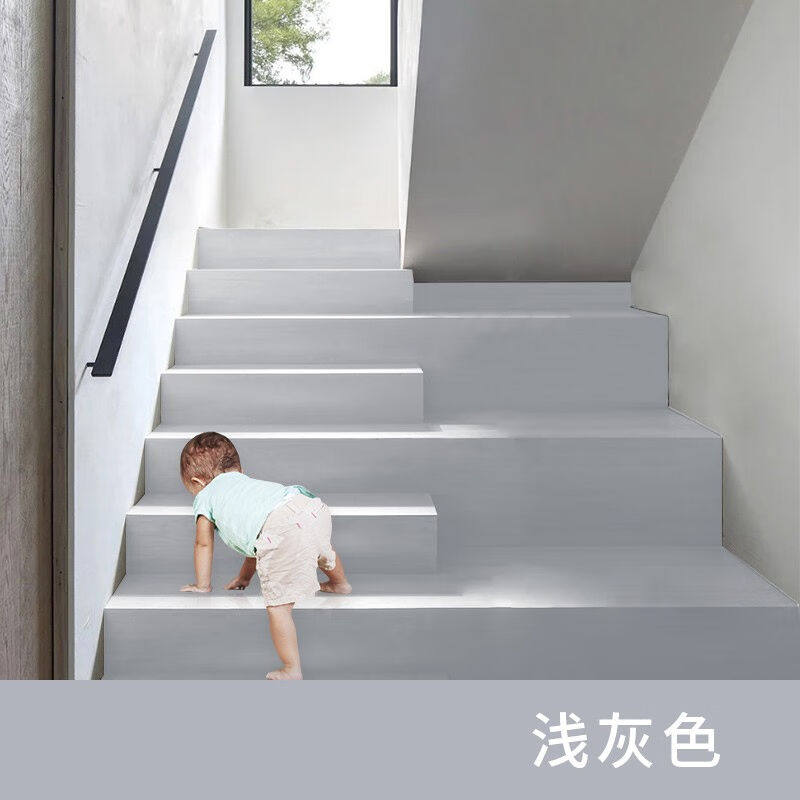 道新水性环氧地坪漆室内楼梯台阶踏步漆地板漆水泥地面双组分亮光怎么看?
