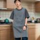 日式 防泼水罩衣两穿围裙拼接定制logo餐饮厨房工作服男女轻工装