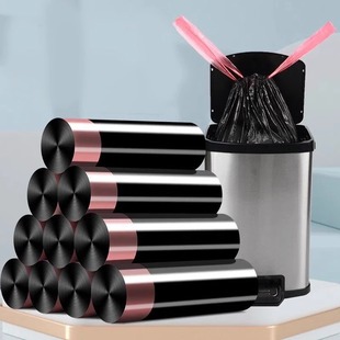 抽绳收口垃圾袋家用手提式黑色加厚办公室厨房中大号垃圾桶塑料袋