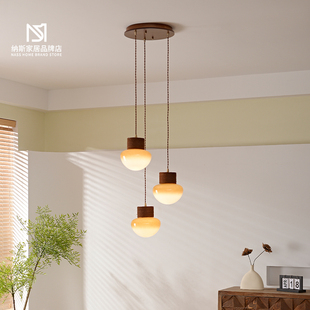 法式中古风玻璃餐厅吊灯全光谱卧室床头灯饭厅吧台创意奶油风灯具