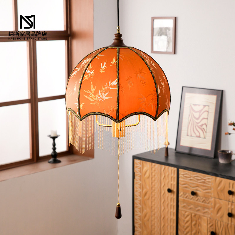 法式中古风复古刺绣餐厅卧室吊灯