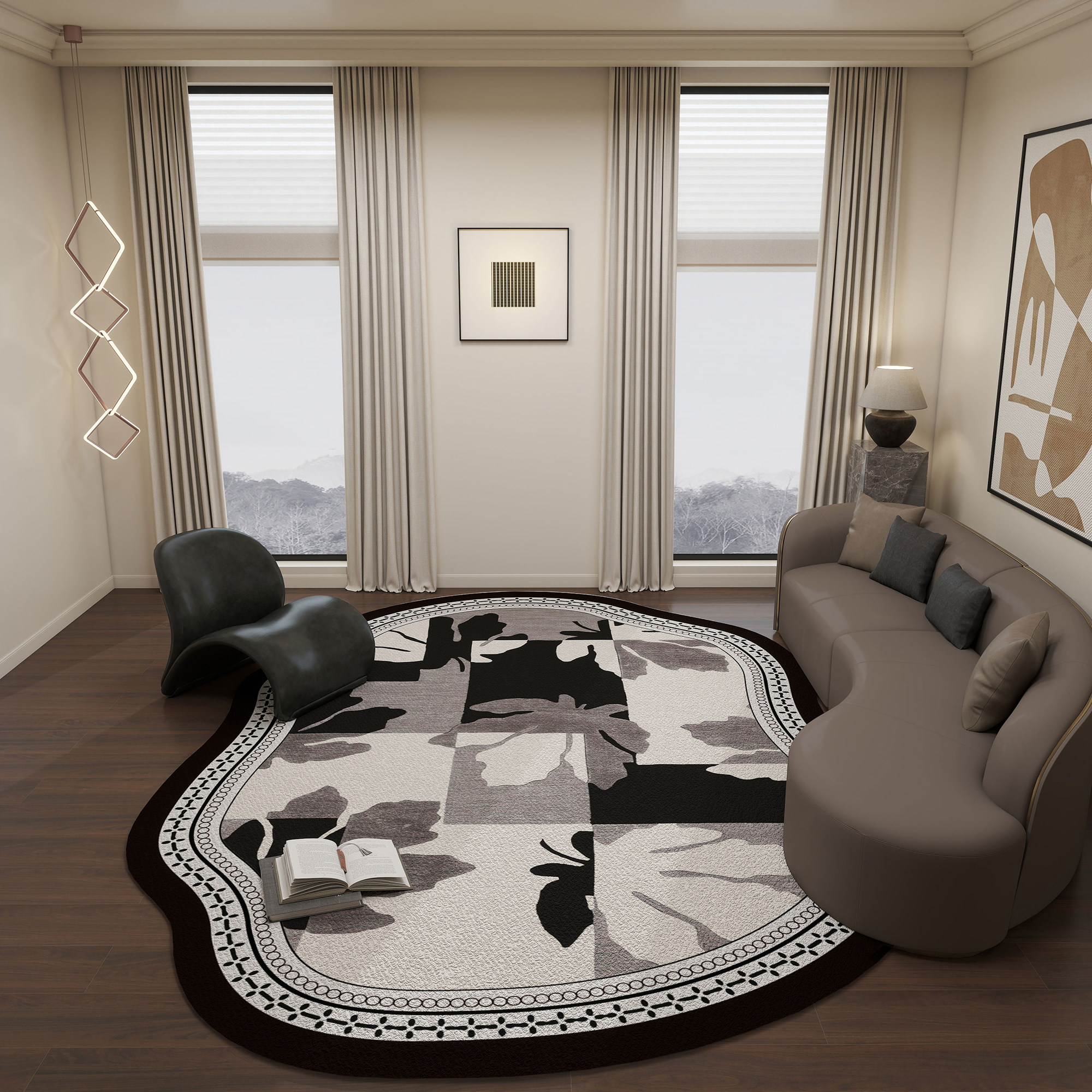 复古高级感客厅地毯茶几毯法式2026新款卧室地垫防滑床边脚垫家用