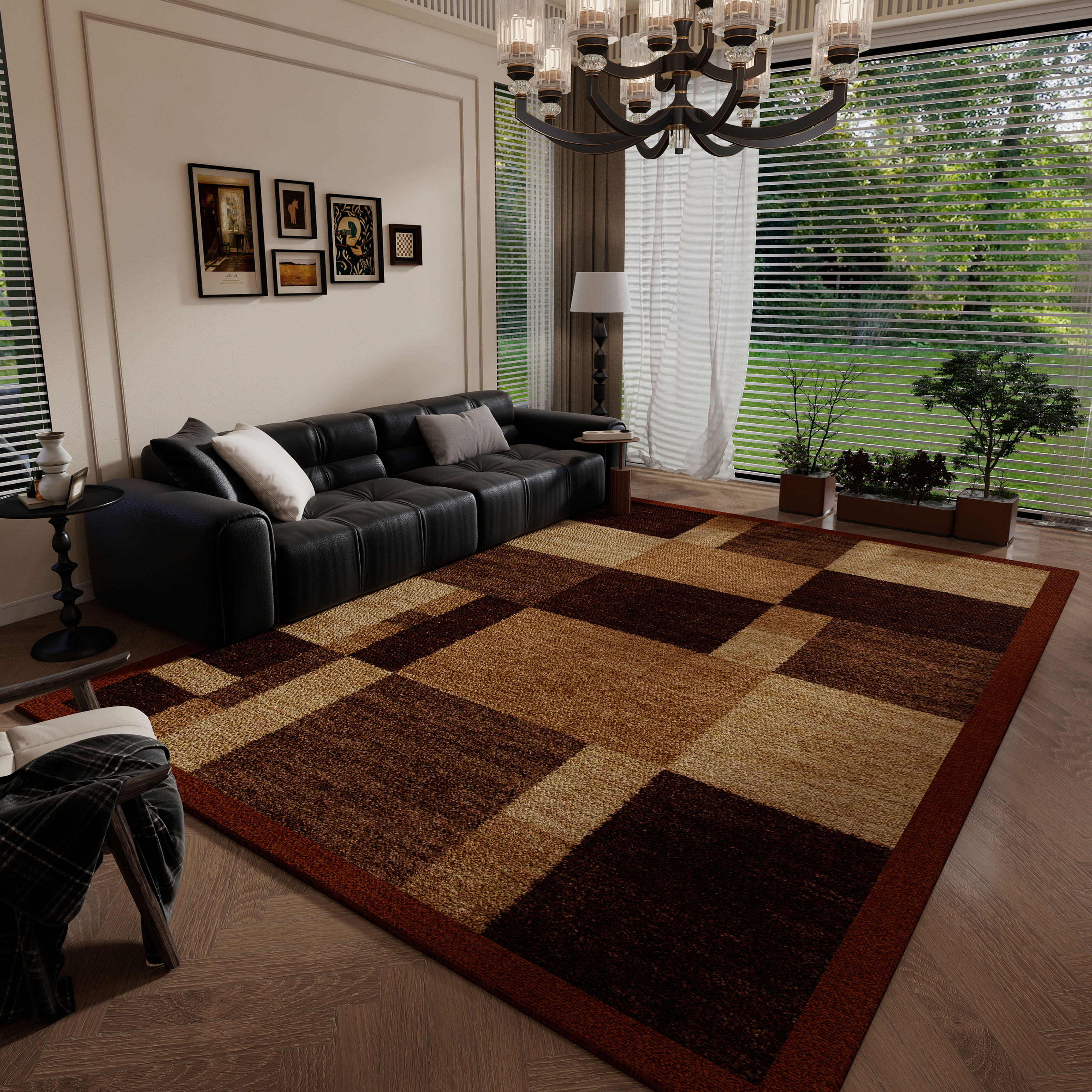 美式客厅地毯沙发茶几垫复古卧室防滑地板垫家用大面积地垫无甲醛